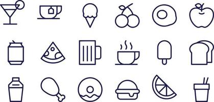 diseño vectorial de iconos de comida y bebida vector