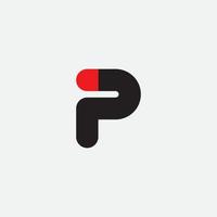 Initial letter IP or P monogram logo. vector