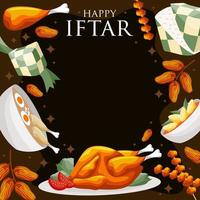 Islamic Iftar Fasting Food Background vector