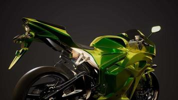 moto sport bike in dark studio with bright lights video