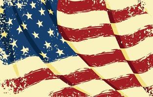 Wavy Distressed American Flag vector