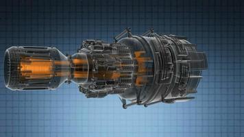 Loop Rotate Jet Engine Turbine video