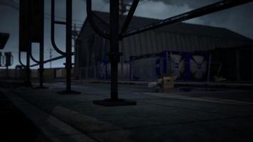 Industrial zone in dark cloudy weather video