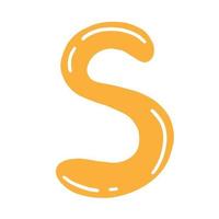 Capital letter S in doodle style. Vector isolated lettering illustration.