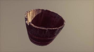 Old used rusted wooden bucket video