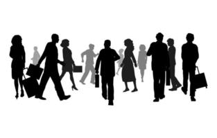 Silhouettes of Business People Walking vector