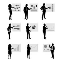 Business Presentation Silhouettes vector