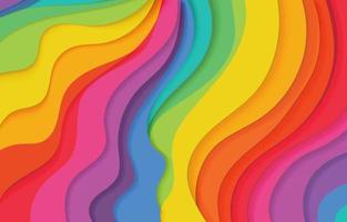 Rainbow Waves Layered Background vector