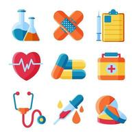 colección de iconos de medicina vector