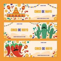 cinco de mayo banner set vector