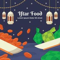 Iftar Food Background vector