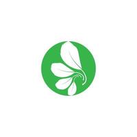 green leaf ecology nature element vector icon