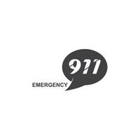 plantilla de icono de llamada de emergencia con 911 vector