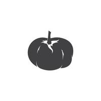 plantilla de vector de ilustraciones de logotipo de diseño de calabaza plana