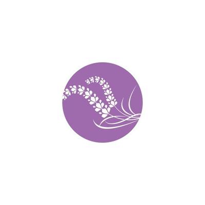 Fresh Lavender flower logo vector flat design