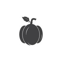 plantilla de vector de ilustraciones de logotipo de diseño de calabaza plana