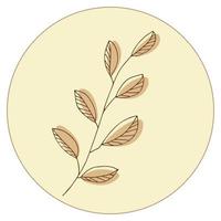 Vector icon and emblem for social media story highlight covers. Design templates for bloggers, photographers and designers. Abstract minimal circle backgrounds with nature leaves.