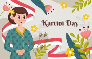 feliz dia de kartini vector