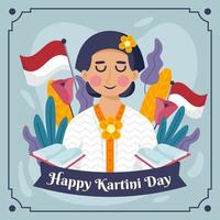 concepto del día de kartini vector