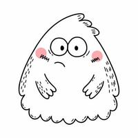 Funny monster in doodle style. Coloring book for child. vector