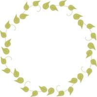 Round frame made of leaves. vector illustration. Botanical plant decoration for design and decor