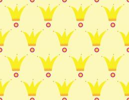 Bright yellow crown pattern background vector