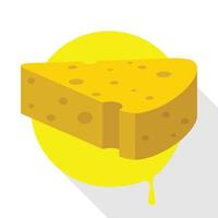 Delicious bright yellow cheese vector