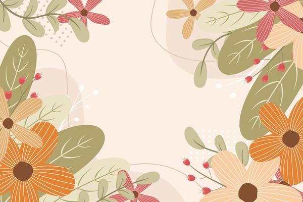 Beautiful hand drawn spring flower background