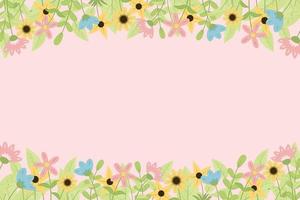 Beautiful hand drawn spring flower background vector