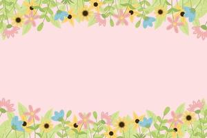 Beautiful hand drawn spring flower background vector