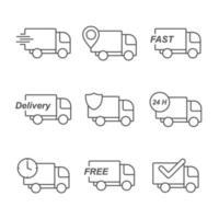 order delivery truck simple icon vector