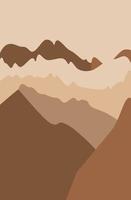 abstract landscape posters. Modern background flat design, contemporary boho mountains minimalist wall decor. vector