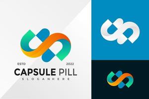 S Letter Capsule Pill Logo Design Vector illustration template