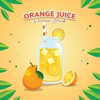 bebida de verano de jugo de naranja