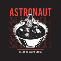 astronaut soaking in soup vector