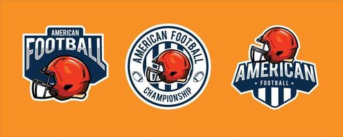 american football set logo vector
