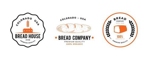 bread and bakery set logo vector