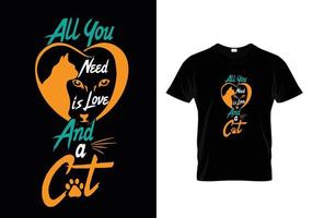 diseño de camiseta amante de los gatos vector