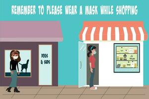 please remember to wear a mask vector