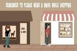 please remember to wear a mask vector