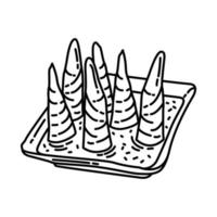 Bamboo Shoots Icon. Doodle Hand Drawn or Outline Icon Style. vector