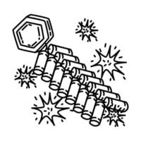 Red Firecrackers Icon. Doodle Hand Drawn or Outline Icon Style. vector