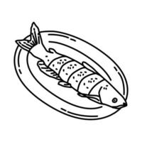 Sichuan Catfish Icon. Doodle Hand Drawn or Outline Icon Style. vector