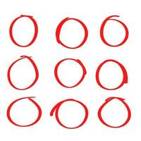 Circle hand drawn doodle style for web site, logo and text check vector