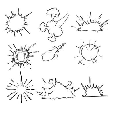comic energy explossion doodle handdrawn style collection