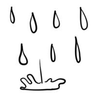 water drop doodle icon illustration vector