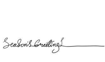 seasons greetings brush calligraphy handdrawn doodle style vector
