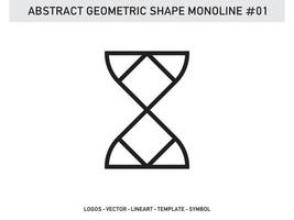 Abstract Geometric Shape Monoline Tile Design Pattern Seamless Free vector