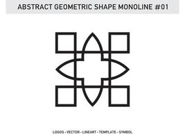 Abstract Geometric Shape Monoline Tile Design Pattern Seamless Free vector