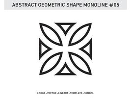 Abstract Geometric Shape Monoline Tile Design Pattern Seamless Free vector